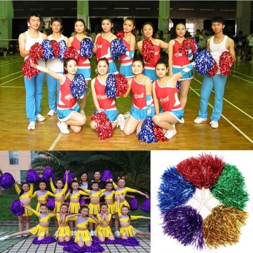 Cheerleader Pom Poms Waver Fancy Dress Costume Pompoms Dance Hen Party Decor WS